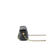Chanel Small CC Wrapped Strap Bag Lambskin Black In Crumpled