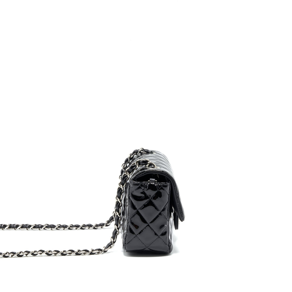 Chanel Mini Rectangular Flap Bag Patent Leather Black
