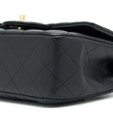 Chanel 21K top handle mini Rectangular flap Bag Black L