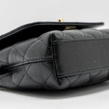 Chanel Coco Handle Clutch with Chain Caviar Black L (Microchip)