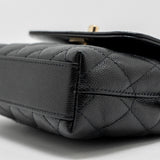 Chanel Coco Handle Clutch with Chain Caviar Black L (Microchip)