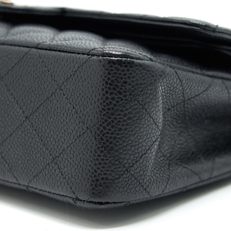 Chanel Medium Classic Double Flap Caviar Black  serial 12