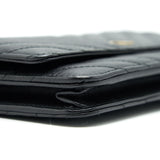 Chanel CHEVRON WALLET ON CHAIN BLACK  CALFSKIN