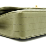 Chanel Chevron Medium Classic Double Flap Bag Olive-Green