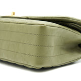 Chanel Chevron Medium Classic Double Flap Bag Olive-Green
