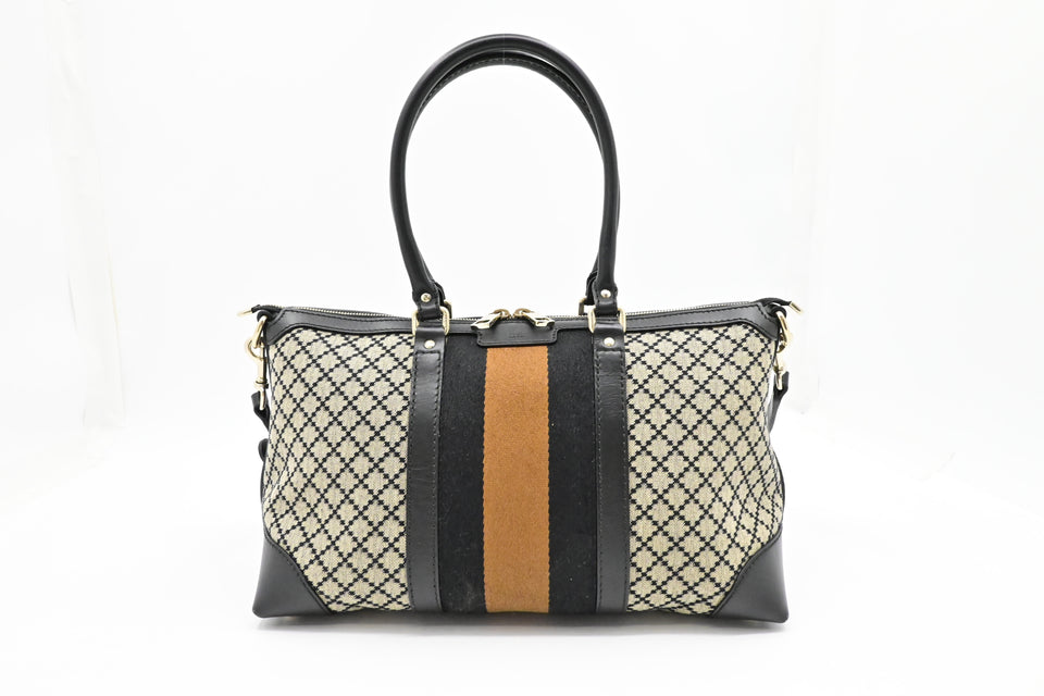 Gucci 2-Way Bag in Black Diamante Canvas
