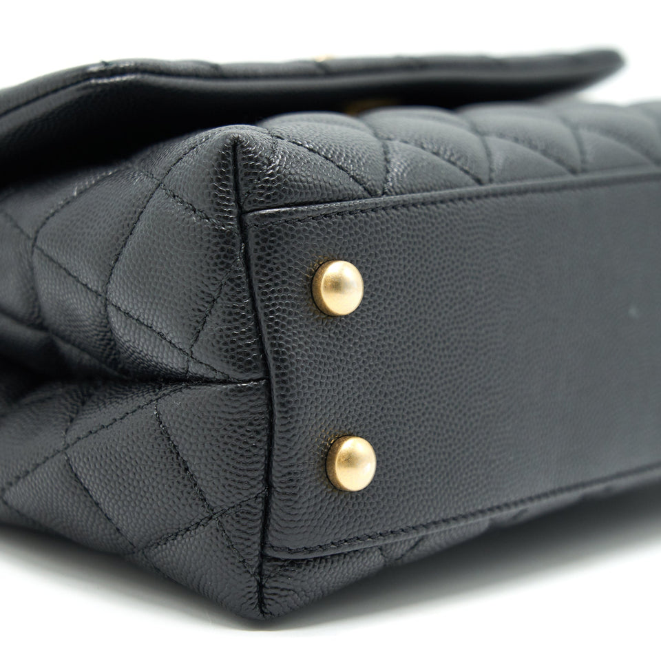 Chanel Mini Coco Handle Flap Caviar in Black