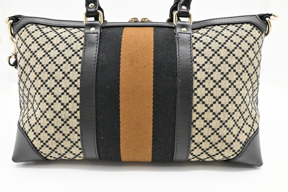 Gucci 2-Way Bag in Black Diamante Canvas