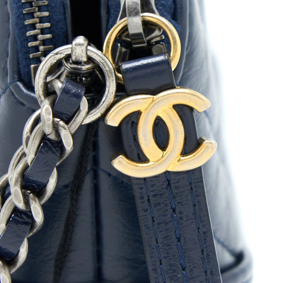 Chanel Gabrielle Clutch on Chain Aged Calfskin Navy