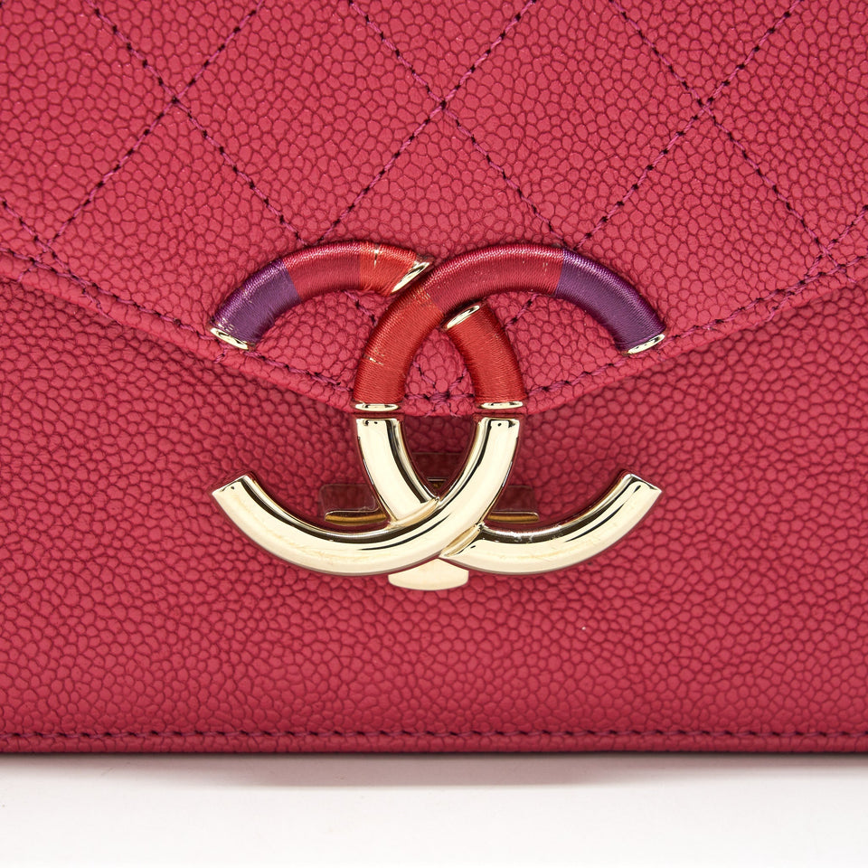 Chanel Messenger Crossbody Bag Caviar Red