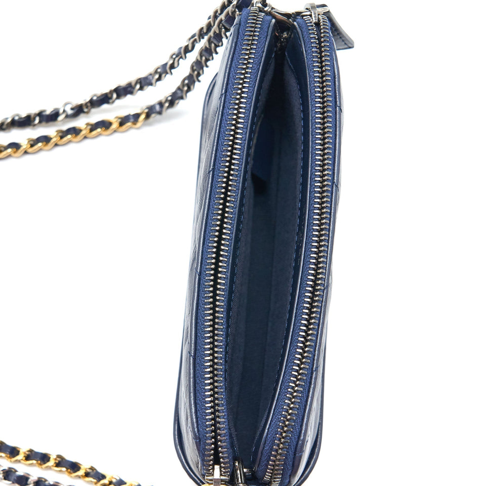 Chanel Gabrielle Clutch on Chain Aged Calfskin Navy