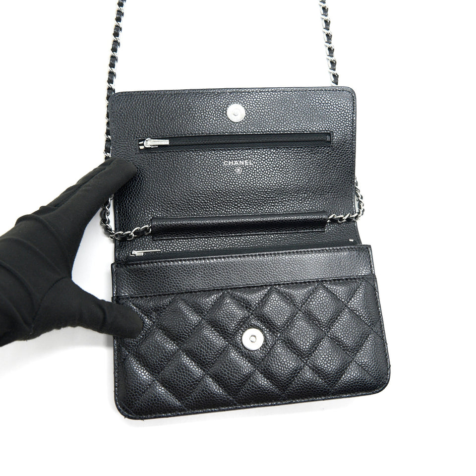 Chanel Wallet on Chain WOC in Caviar