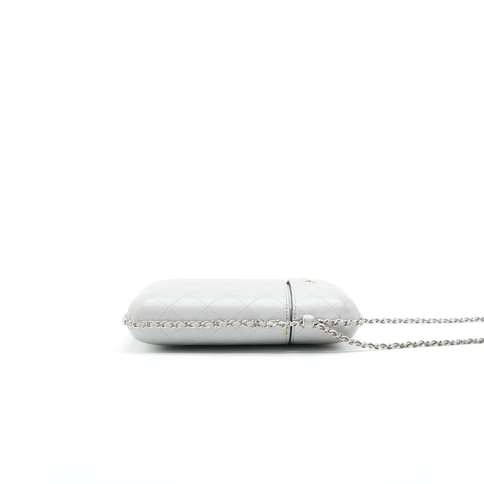 Chanel Grey Vanity case for phone with Chain