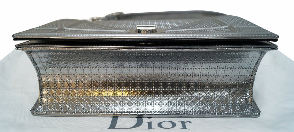 Christian Dior Handbags - Diorama Silver Perforated Leather Bag