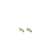 Chanel CC Logo Earrings Enamel Black/White Light Gold Tone