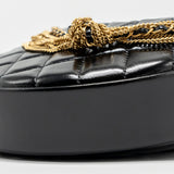 Chanel 21A Round Clutch with Detail Chain Calfskin Black (microchip)