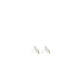 Chanel Bow/CC Logo Earring Crystal Silver Tone