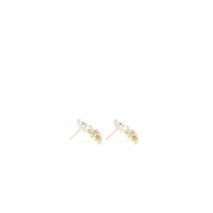 Chanel Camellia CC Logo Earrings Pearl/Crystal Light Gold Tone