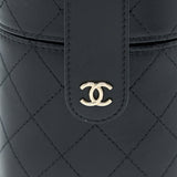Chanel Vertical Clutch with Chain Lambskin Black L