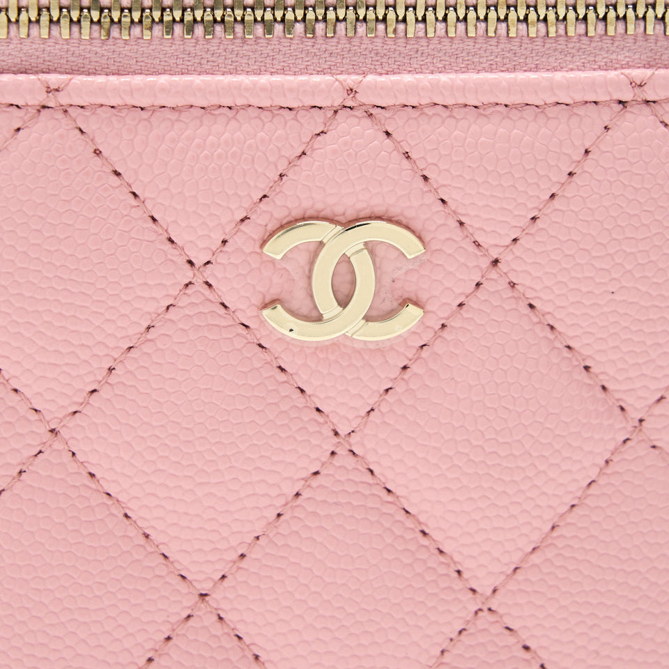 Chanel 22C Vertical Vanity On Chain Caviar Sakura Pink L