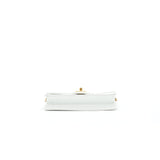 Chanel Quilted Pearl Chain Flap Bag In White