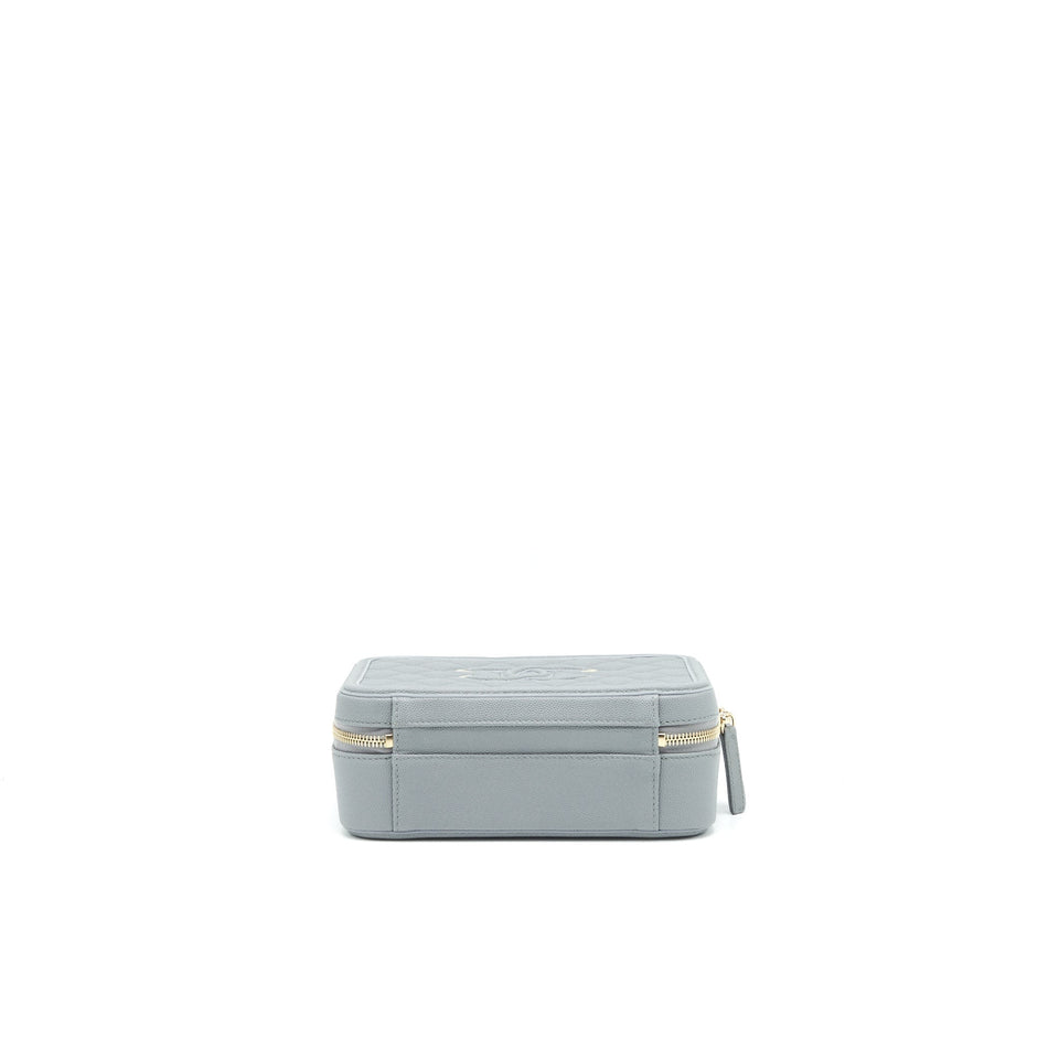 Chanel CC filigree Vanity Case Grey L