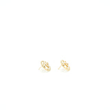 Chanel 22S CC Round Earrings White/ Light Gold Tone