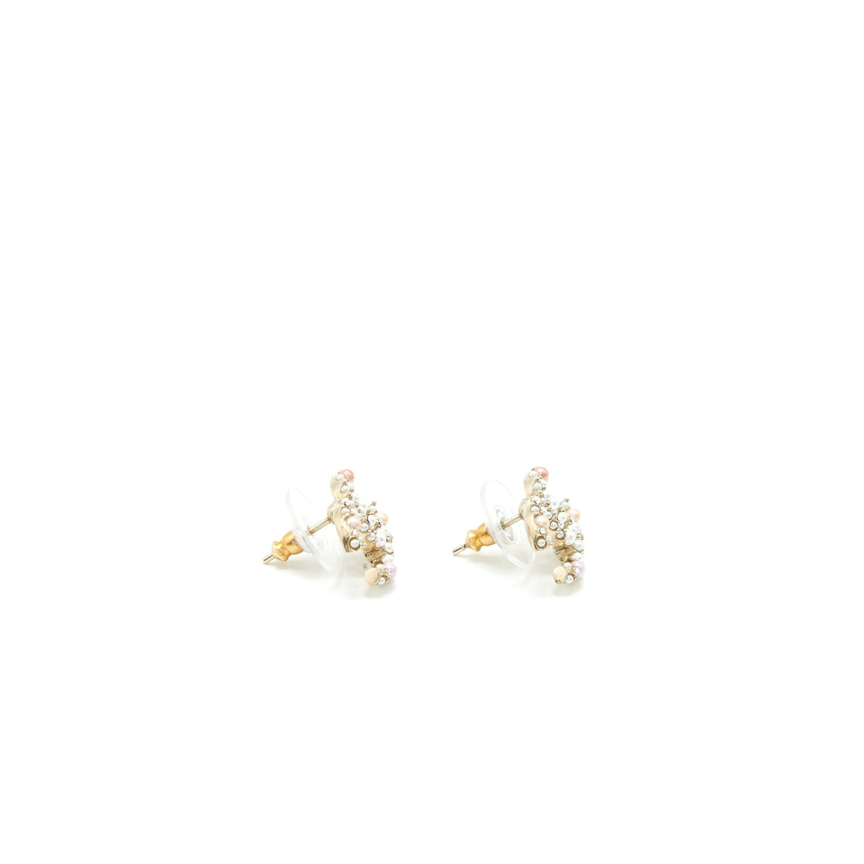 Chanel CC Pearl Earrings With Multicoloured Pearls L