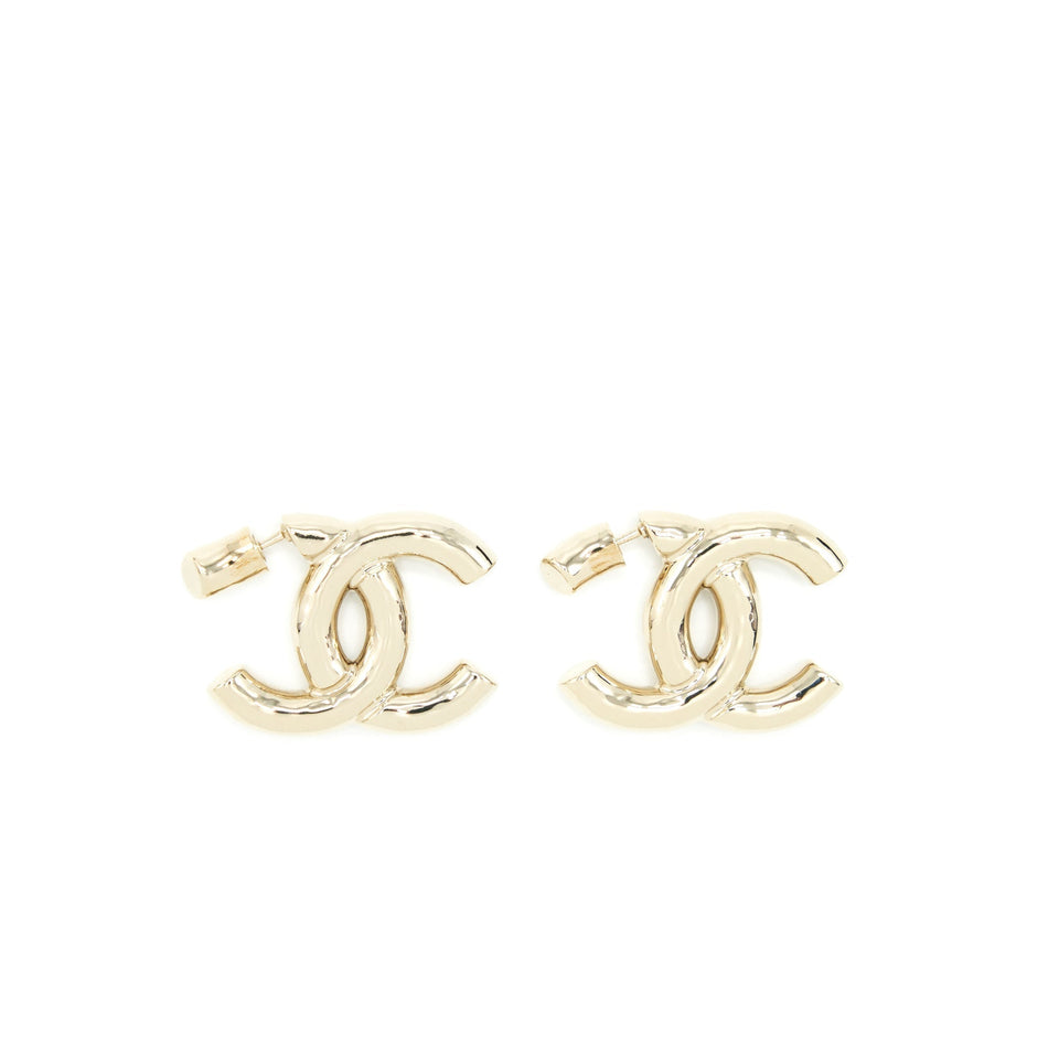 Chanel 22P Giant CC Logo Earrings L