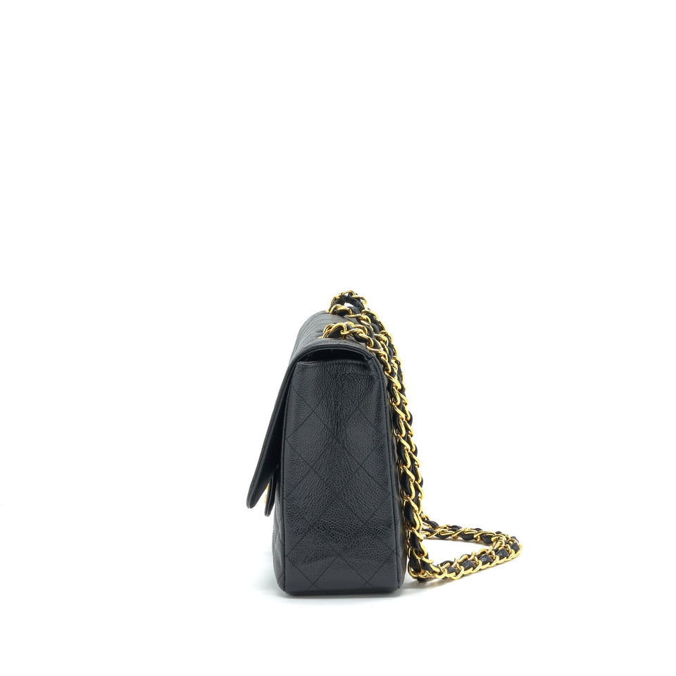 Chanel Vintage Jumbo Single Flap Caviar Black