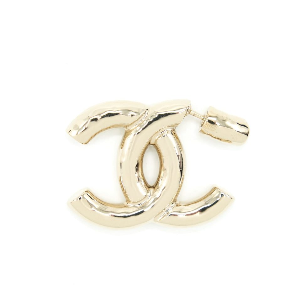 Chanel 22P Giant CC Logo Earrings L