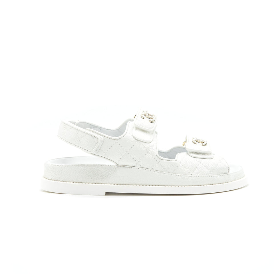 Chanel DAD SANDALS SIZE36 LEATHER SANDAL WHITE