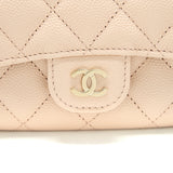 Chanel 22C Flap holder Caviar Light Beige L