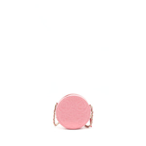 Chanel Camellia Round Clutch With Chain Pink L