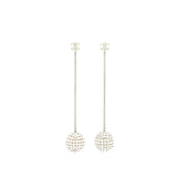 Chanel Drop Ball Crystal Earrings