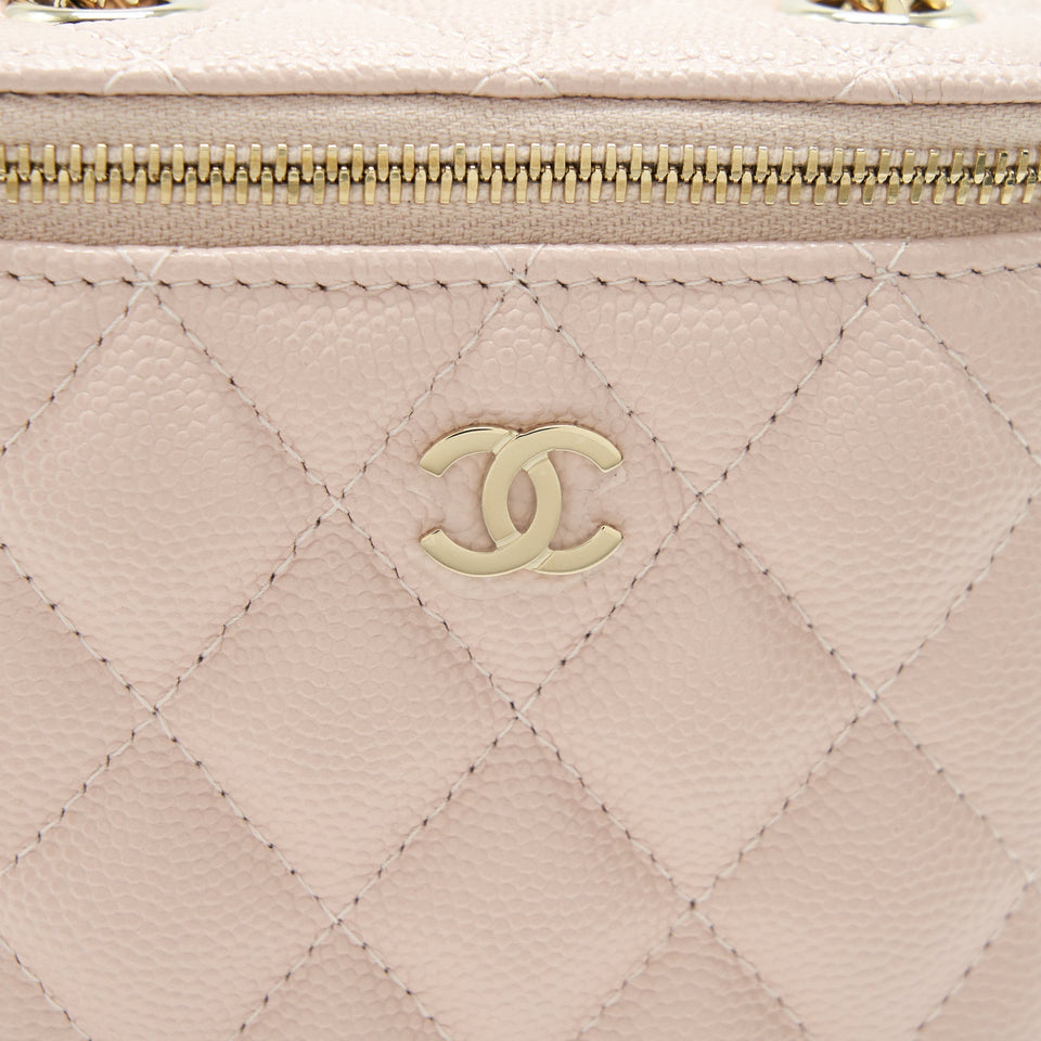 Chanel 21C Vertical Vanity On Chain Caviar Light Pink L