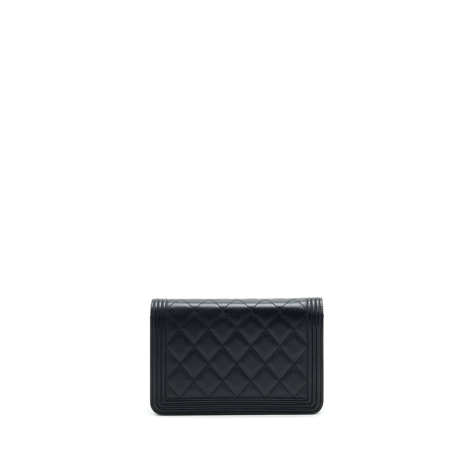 Chanel Leboy Wallet On Chain WOC Caviar Black