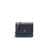 Chanel Classic Square Wallet on Chain Caviar Iridescent Purple L