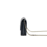 Chanel Classic Square Wallet on Chain Caviar Iridescent Purple L