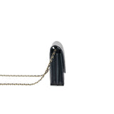Chanel Classic Square Wallet on Chain Caviar Iridescent Purple L