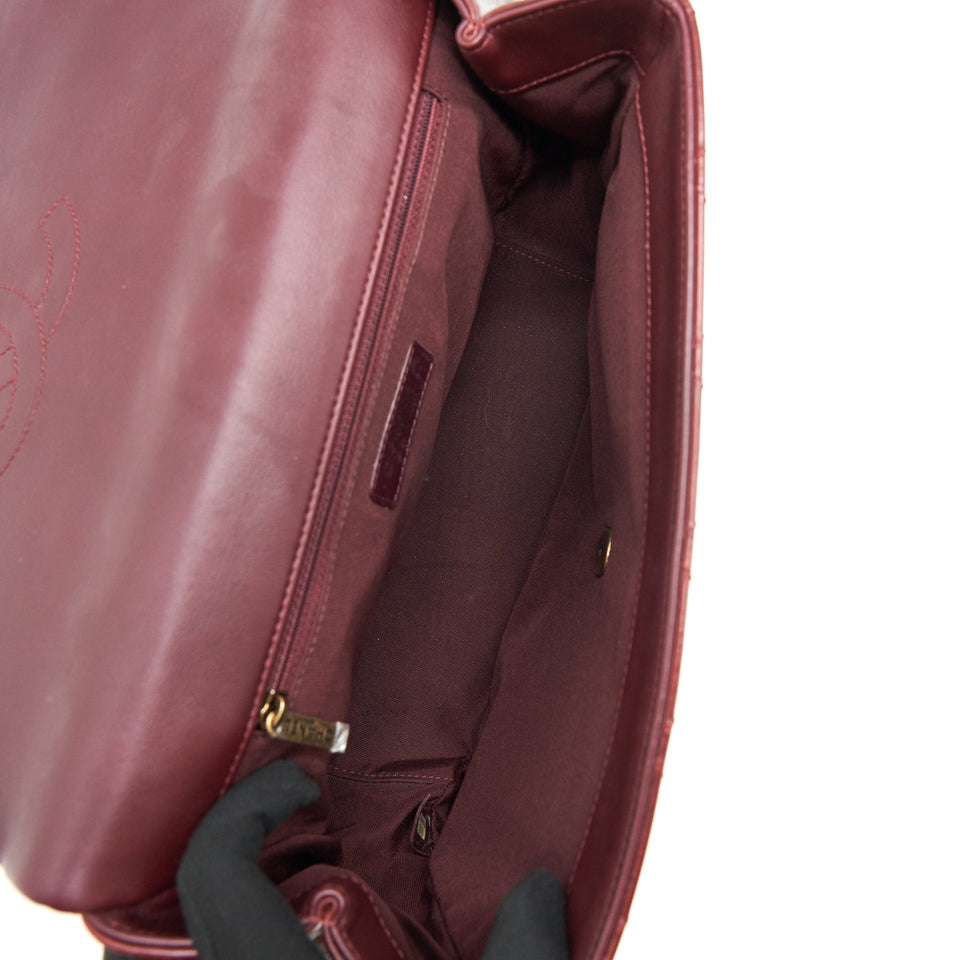 Chanel Quilted Shoulder Flap Bag Lambskin Red