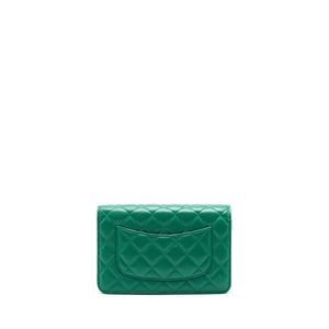 Chanel Classic Wallet On Chain Caviar Green