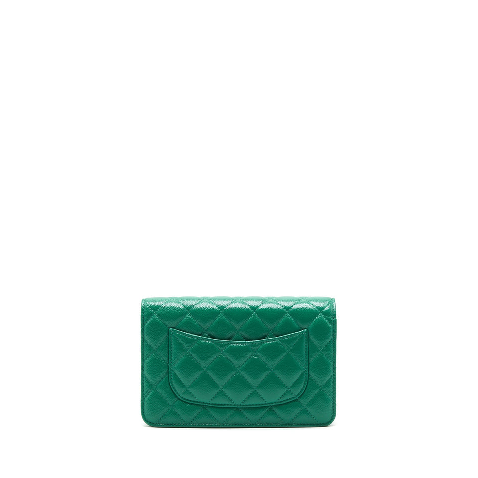 Chanel Classic Wallet On Chain Caviar Green