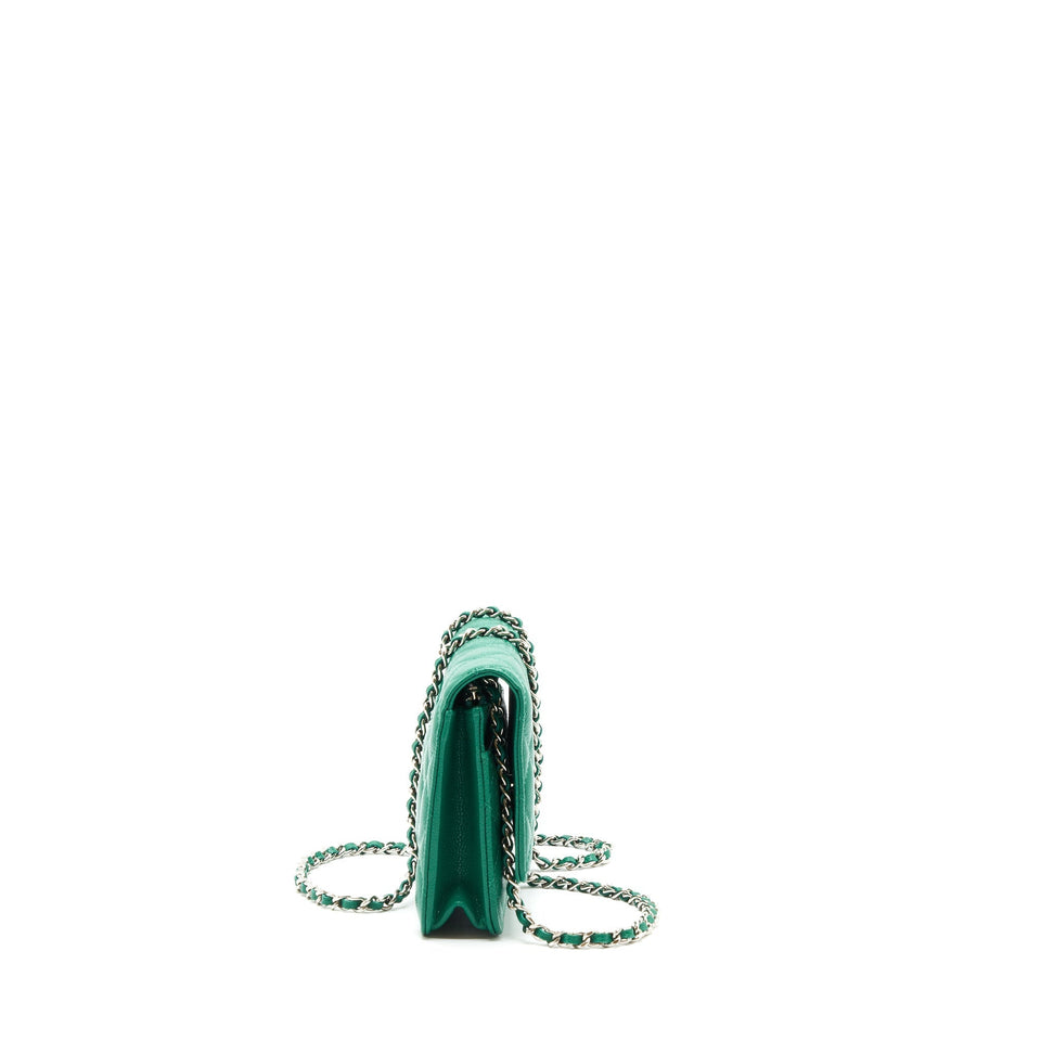 Chanel Classic Wallet On Chain Caviar Green