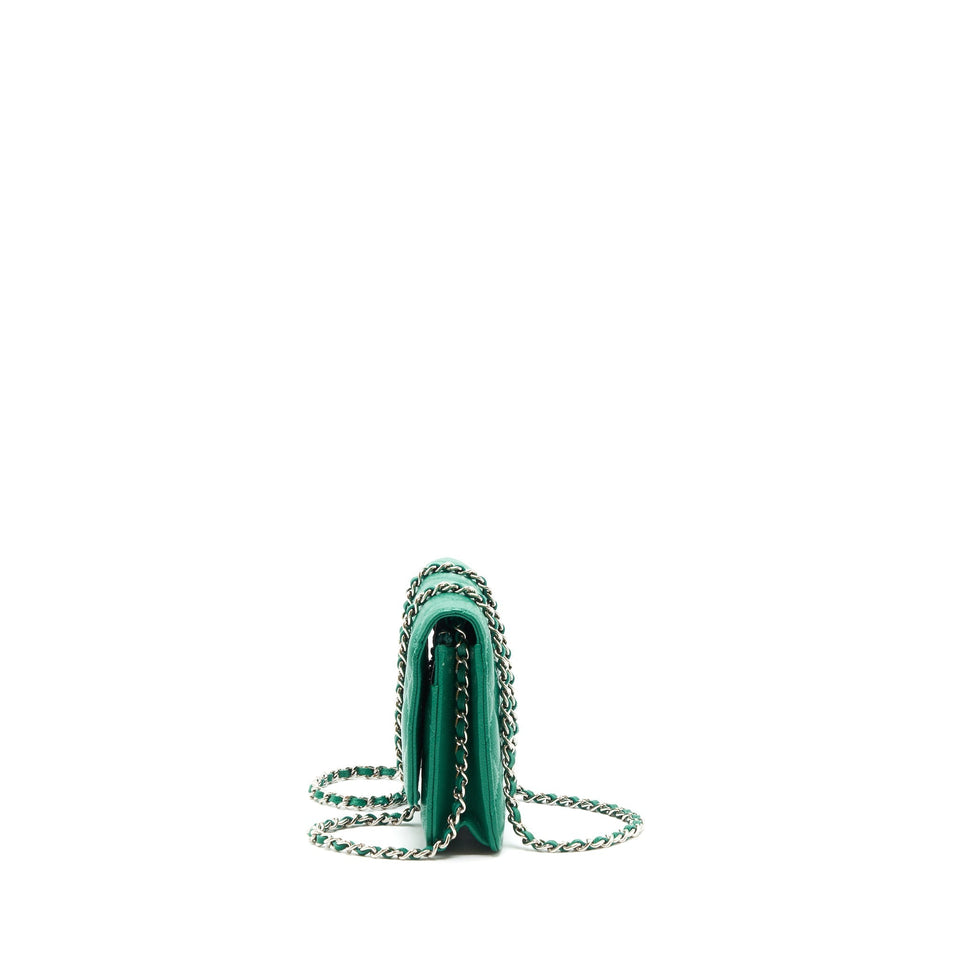 Chanel Classic Wallet On Chain Caviar Green