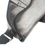 Christian Dior Saddle Leather Crossbody Bag Silver