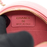 Chanel Camellia Round Clutch With Chain Pink L
