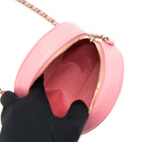 Chanel Camellia Round Clutch With Chain Pink L