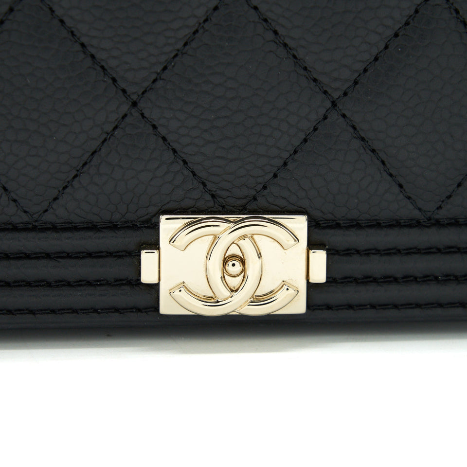 Chanel Leboy Wallet On Chain WOC Caviar Black