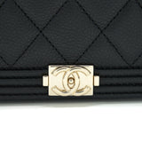 Chanel Leboy Wallet On Chain WOC Caviar Black